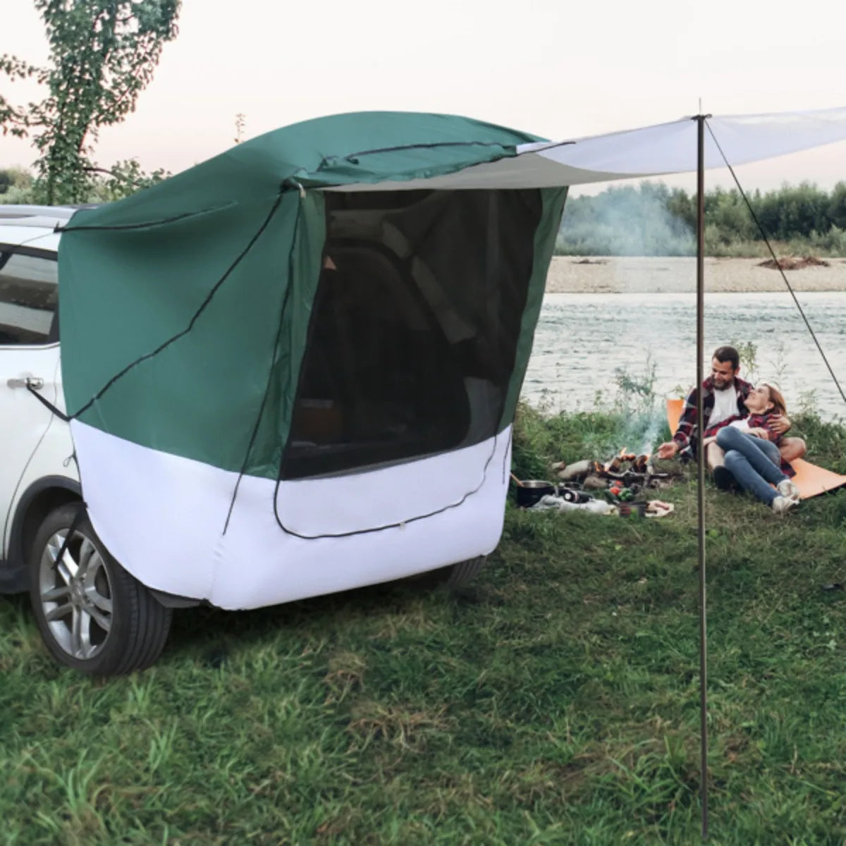 Camping Car Rear Tent Outdoor Car Trunk Tent With Canopy Extension Sunshine Proof Camping Equipment
