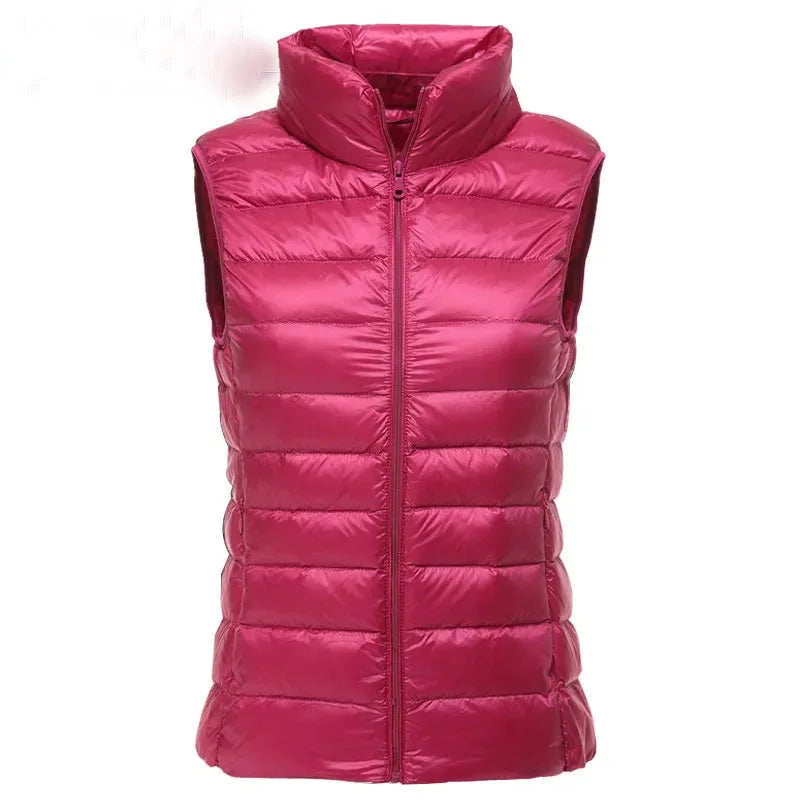 New 2024 Ultra Light Down Vest for Women Slim Sleeveless