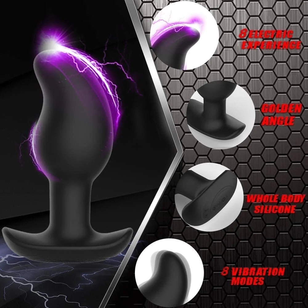 Anal Electric Shock Vibrator Prostate Massager Butt Plug