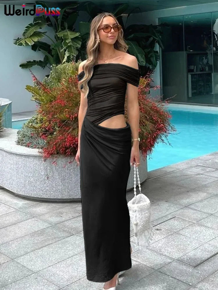 Weird Puss Ruched Irregular Mesh Patchwork Dress for Women