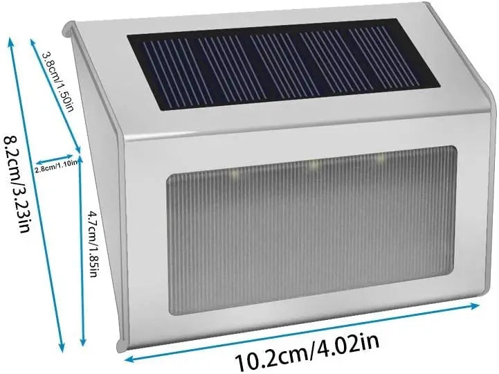Lightess Solar Lights for Steps Deck Outdoor Waterproof Stainless Steel LED Fence Lights for Garden Pathway