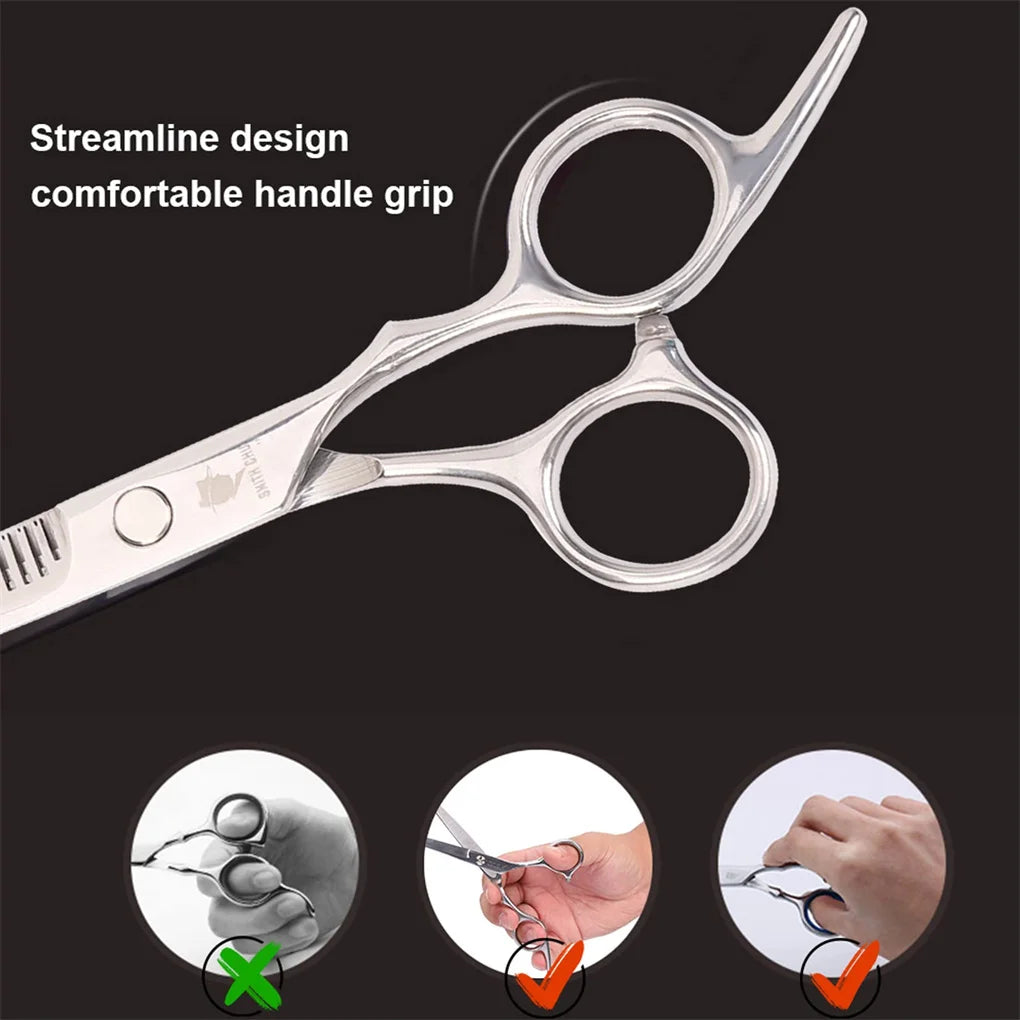 Hair Cutting Scissors Set 6 Inch Hairdressing Thinning Shears for Women Men and Kids Silver