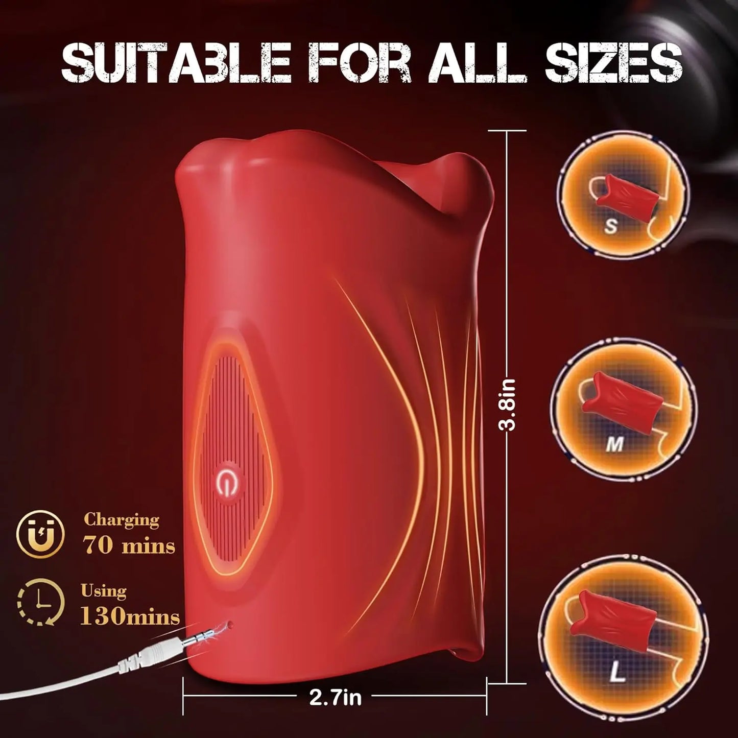Amortoy Silicone Male Masturbator With 9 Vibration Modes