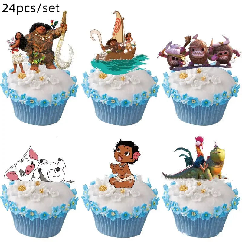 Disney Moana Theme Party Set Vaiana Oceania Birthday Decoration Plates Balloons Cake Toppers Girls Favor