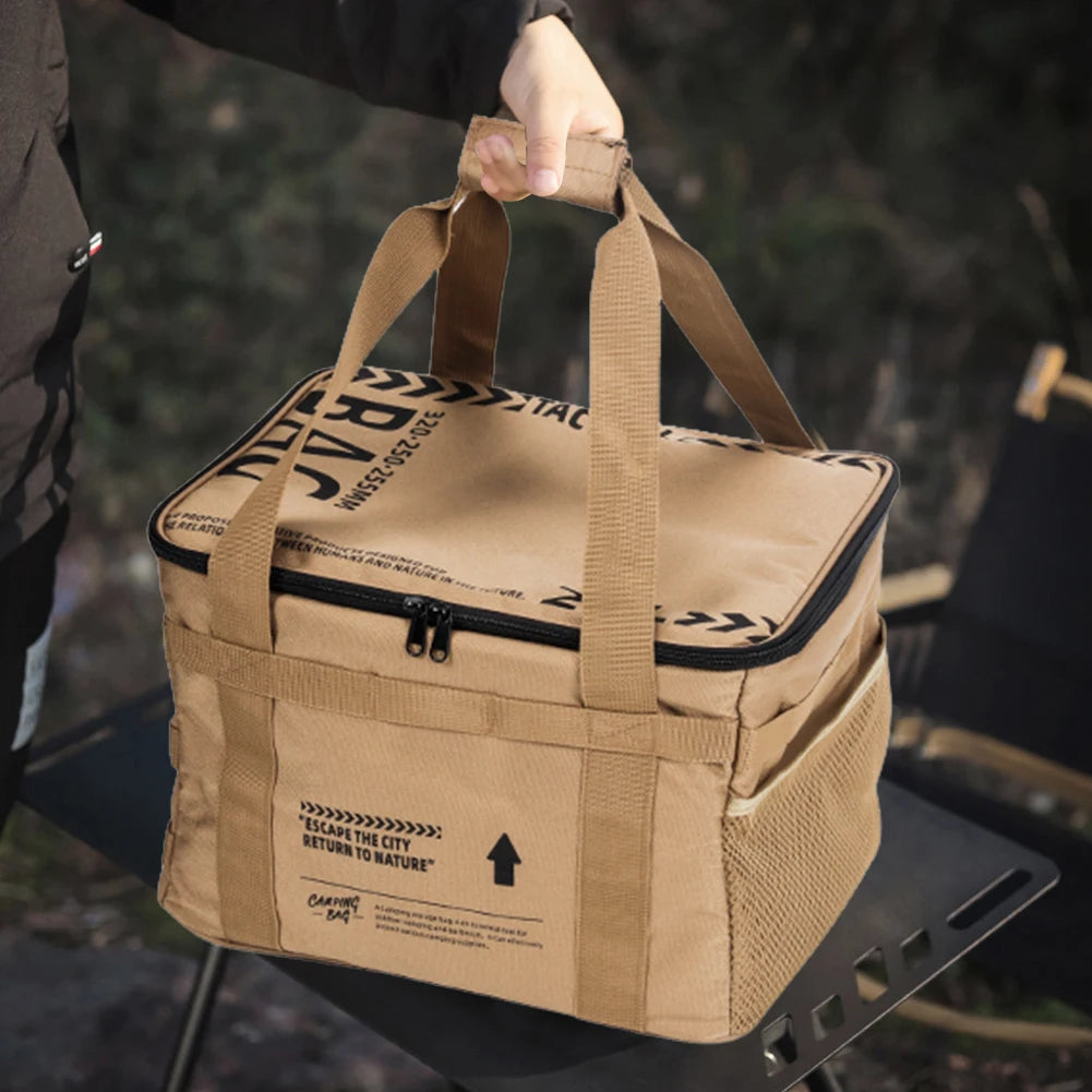 20 Liter Picnic Bag Cookware Storage Bag Portable Camping Storage Bag Large Capacity for Beach Picnic Road Trip Travel