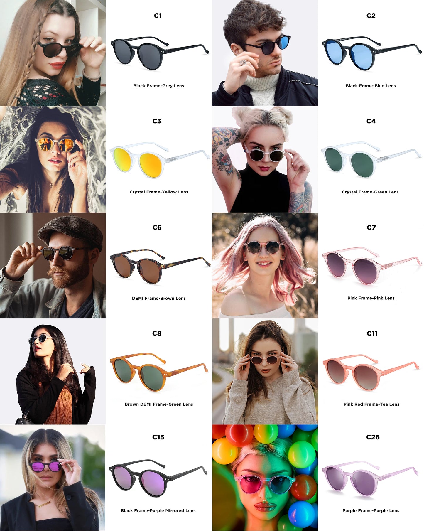 Zenottic Retro Circular Polarized Sunglasses S Size 2024 2025 for Men Women Vintage Small Round UV400 Goggles Shades