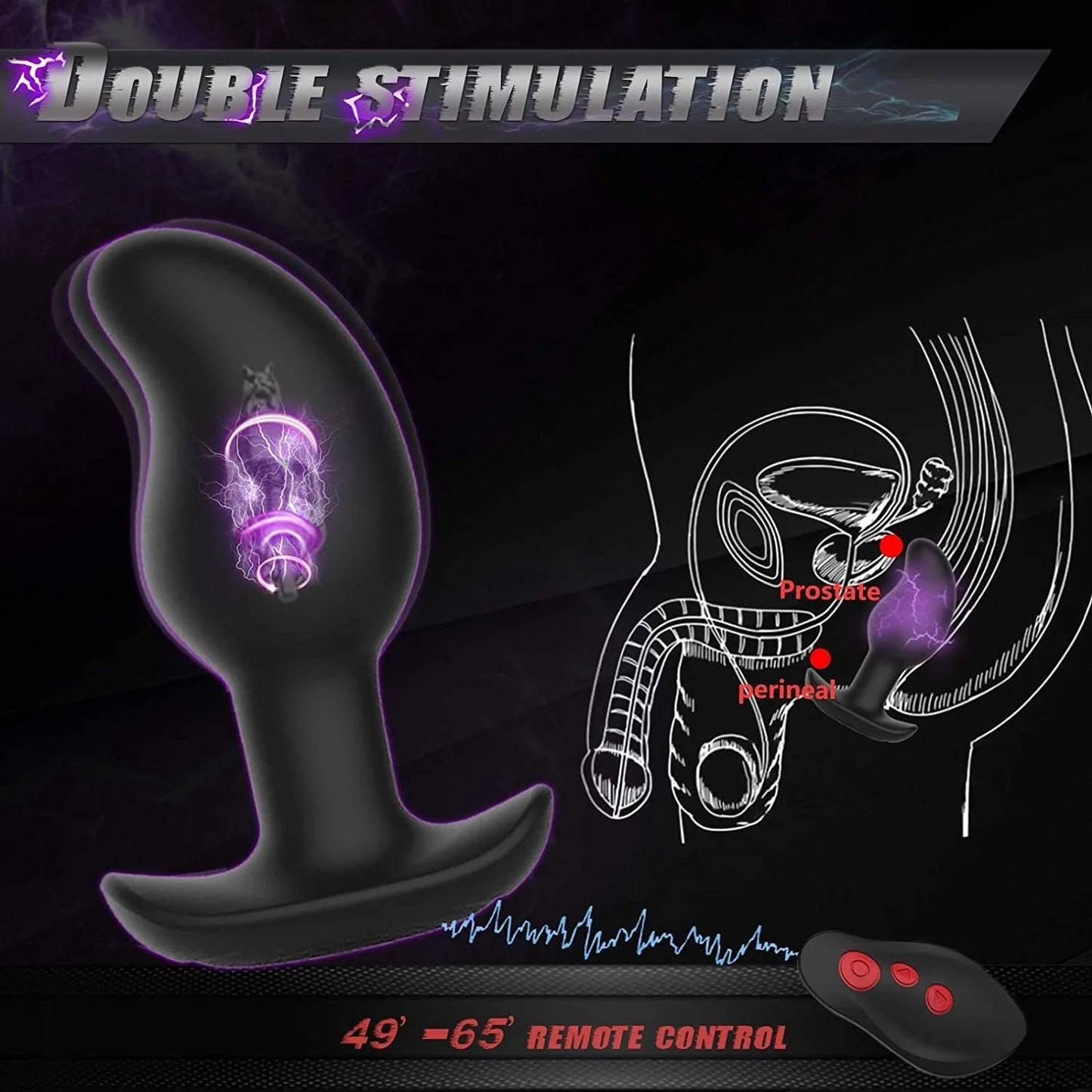 Anal Electric Shock Vibrator Prostate Massager Butt Plug