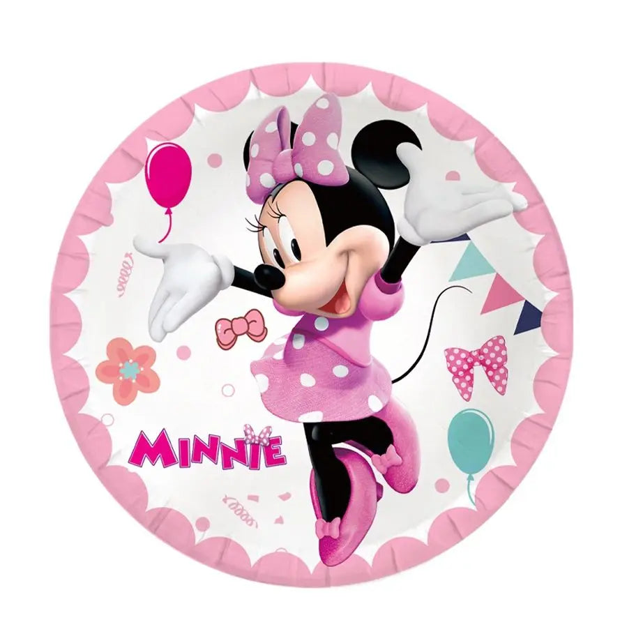 Minnie Mouse Birthday Party Decoration Girls Disposable Tableware Balloon Cups Plates Tablecloth Baby Shower Party Supplies