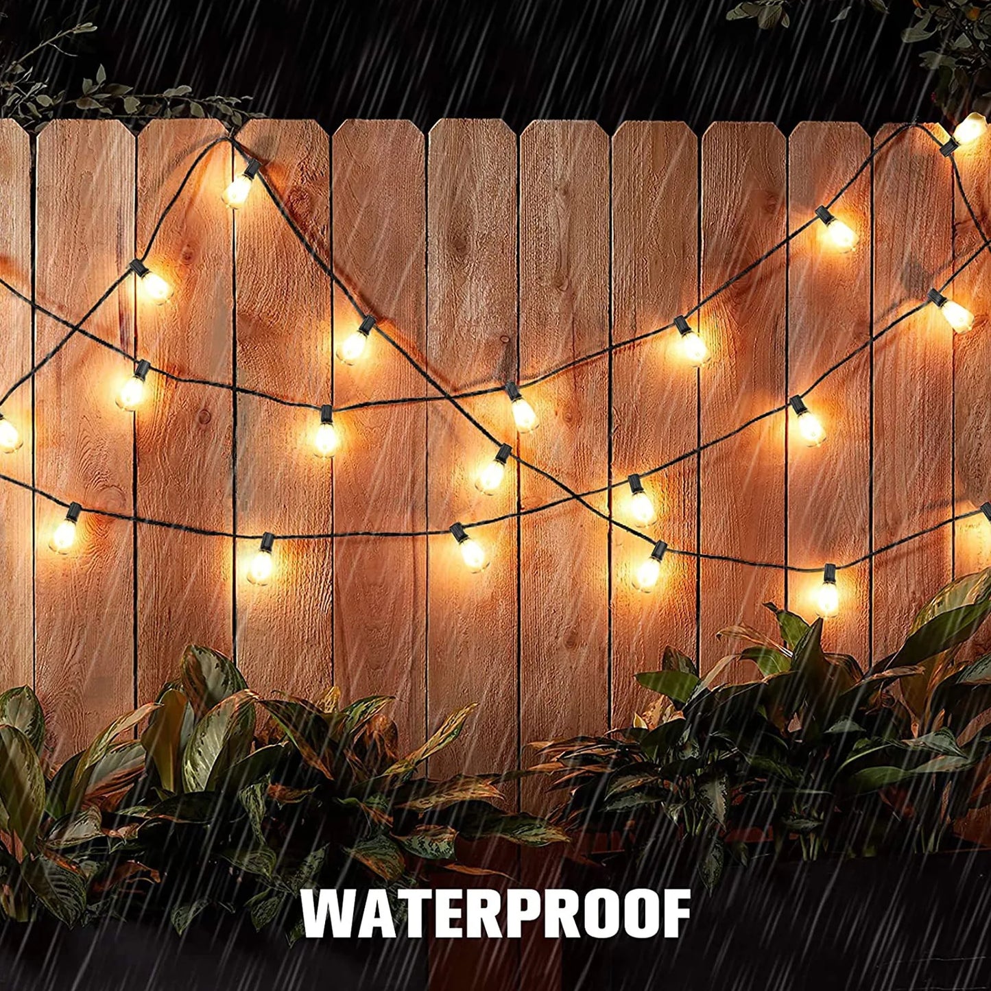 60/100FT Solar String Lights IP44 Waterproof 15 Plus 1/30 Plus 2 LED Shatterproof Bulbs 4 Light Modes for Camping Backyard Garden Holiday