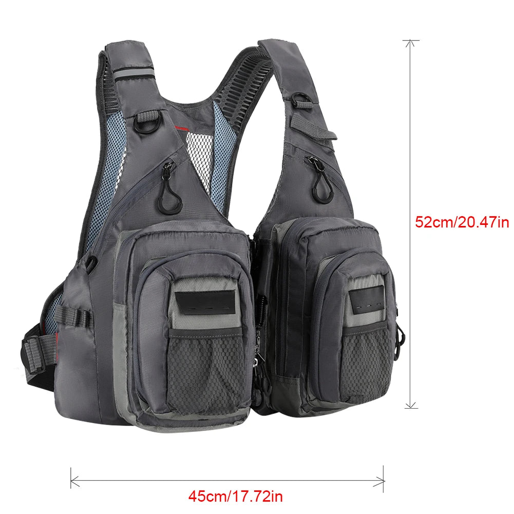 Fishing Vest with 10 Pockets Waterproof Adjustable Breathable Safety Jacket for Men and Women Outdoor Accessories