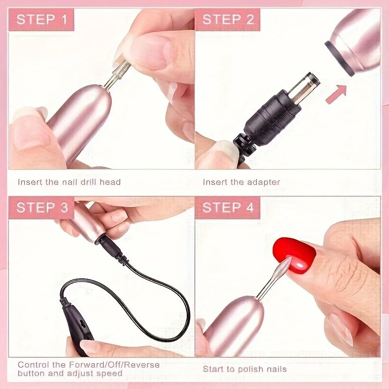 Morovan Electric Nail Drill Acrylic Gel Kit Portable