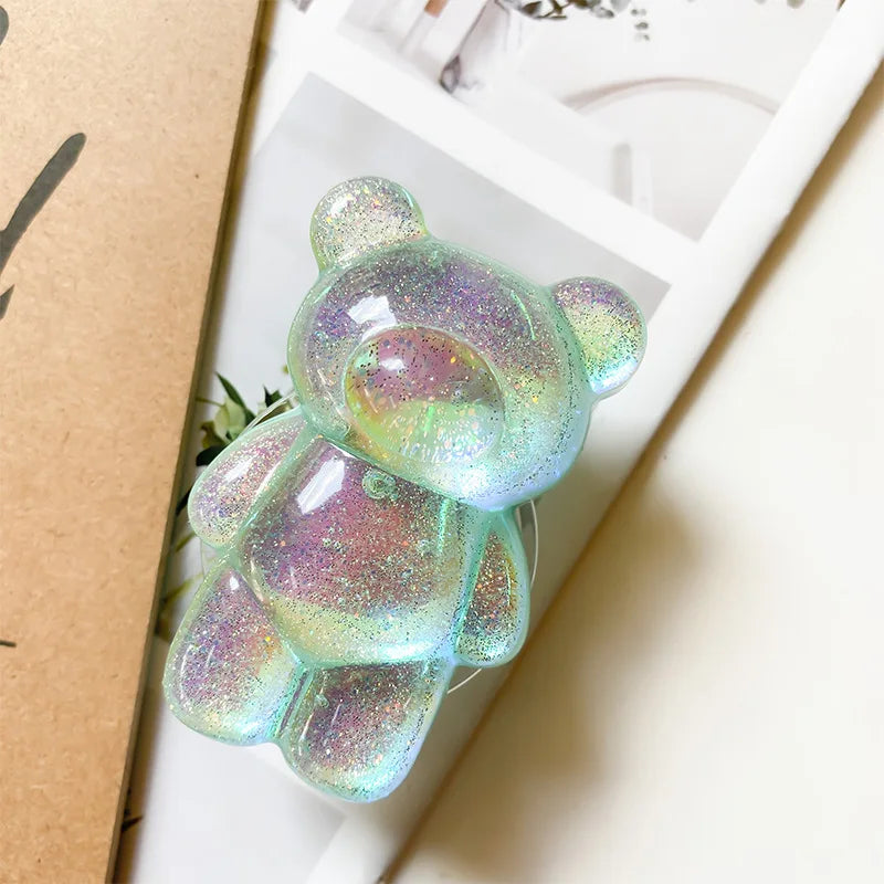 Korea Glitter Bear Cell Phone Holder Grip Tok Bracket