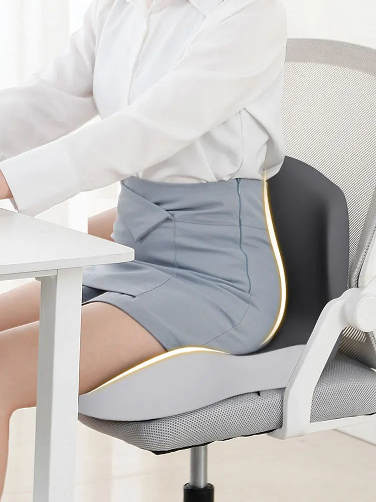 Memory Foam L-Shaped Integrated Seat Cushion with Lumbar Support Office Chair Cushion for Car Truck Desk Gaming Chair