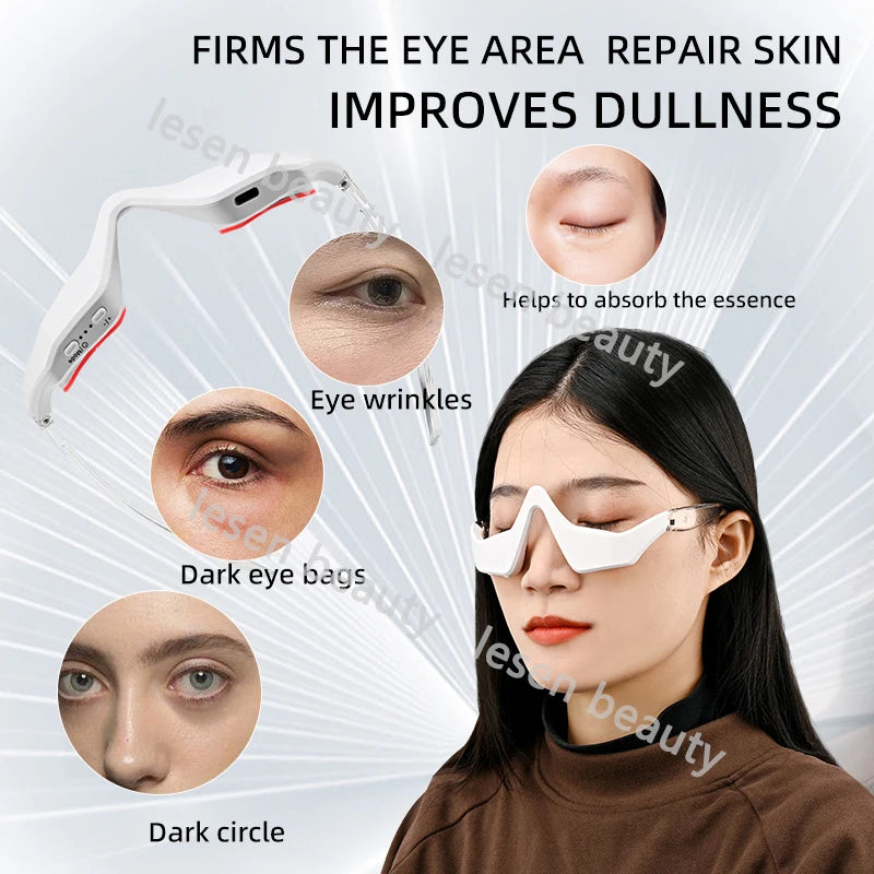 3D Smart EMS Micro Current Pulse Red Light Therapy Eye Massager for Fatigue Relief and Wrinkle Reduction