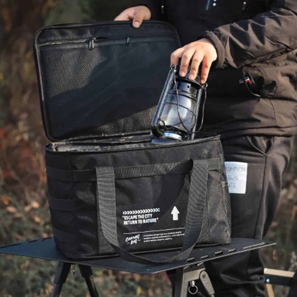 20 Liter Picnic Bag Cookware Storage Bag Portable Camping Storage Bag Large Capacity for Beach Picnic Road Trip Travel