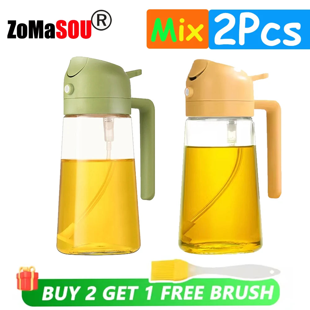 1-4Pc 2-in-1 Sprayer Pourer Oil Empty Bottle Dispenser