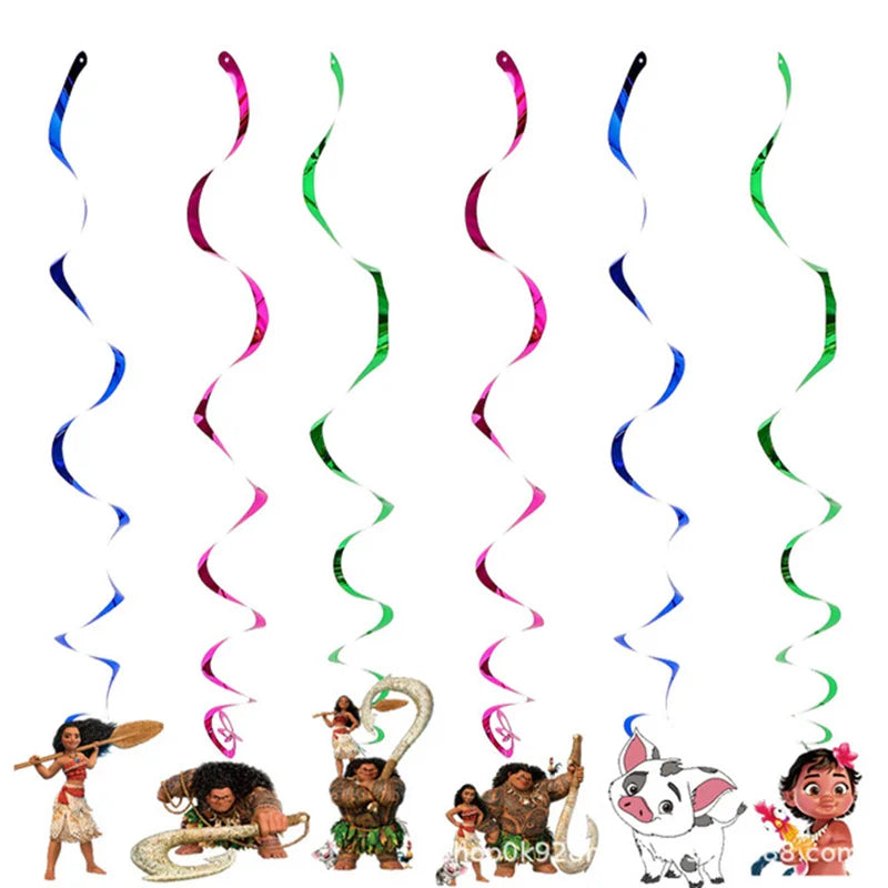Disney Moana Theme Party Set Vaiana Oceania Birthday Decoration Plates Balloons Cake Toppers Girls Favor