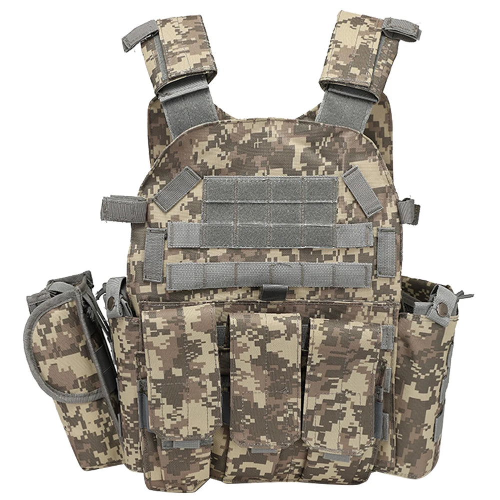 Nylon Tactical Vest Body Armor Hunting Carrier Airsoft Accessories CS Combat MOLLE Camo Military Army Vest for Outdoor Use