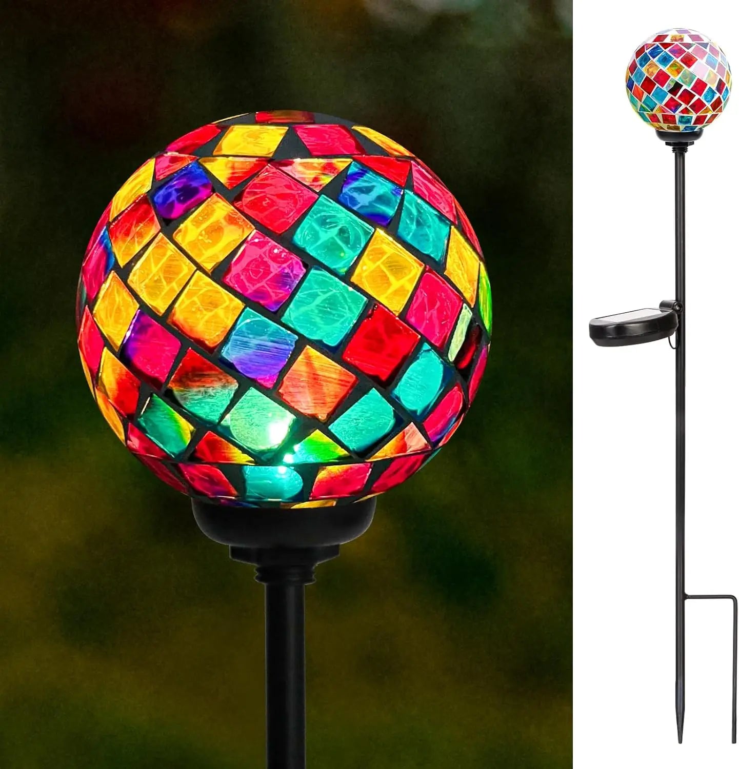 Solar Garden Lights Mosaic LED Stake Lights Waterproof Outdoor Decor for Lawn Patio Yard 1 Pack