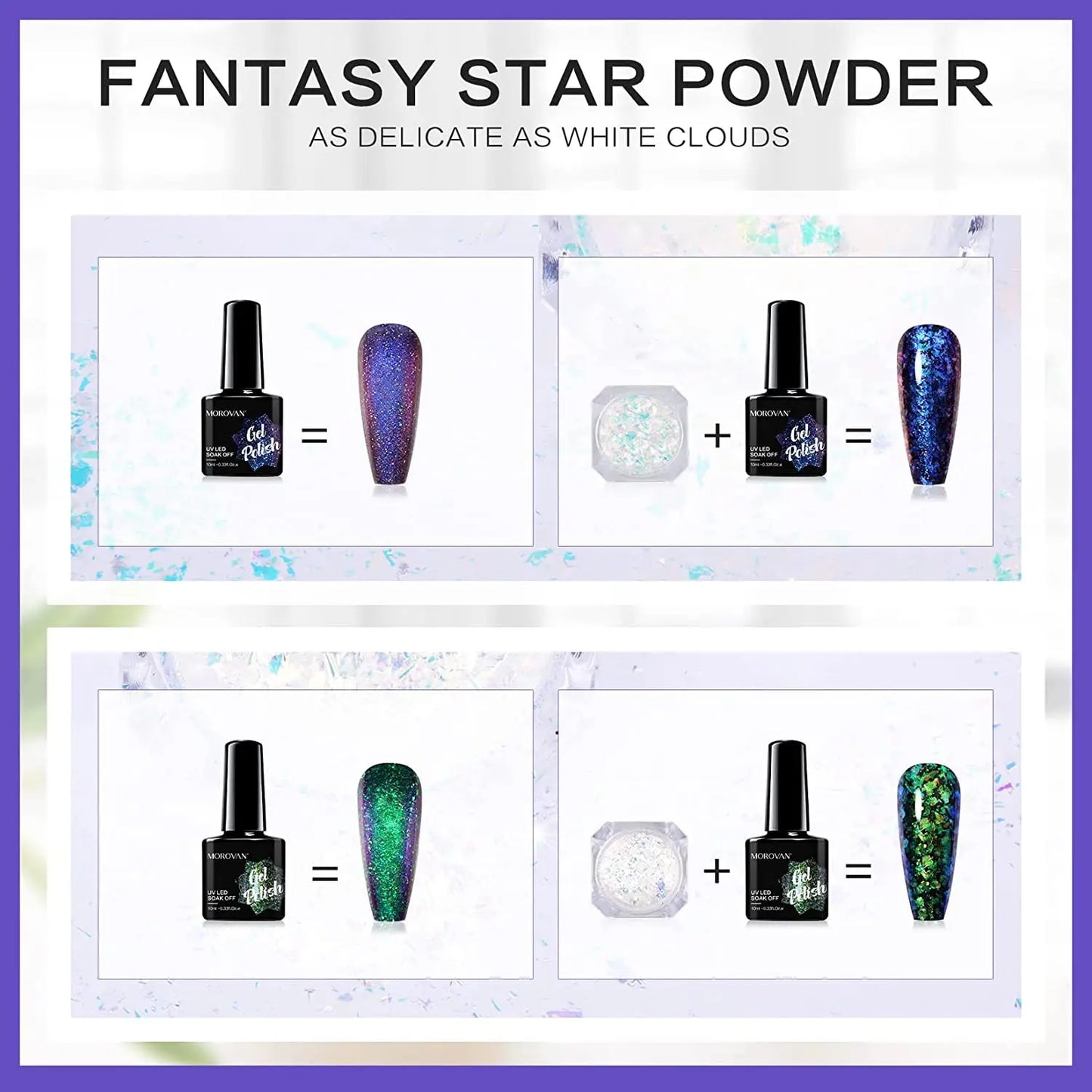 Morovan Chameleon Gel Nail Polish Set With Base Top