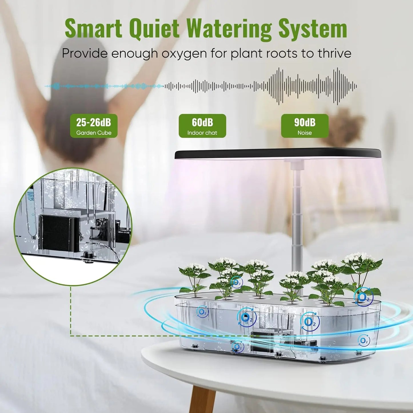 Indoor Garden Hydroponics Growing System 12 Pods LED Full Spectrum Plant Grow Light for Growing Vegetables Spices and Fruits