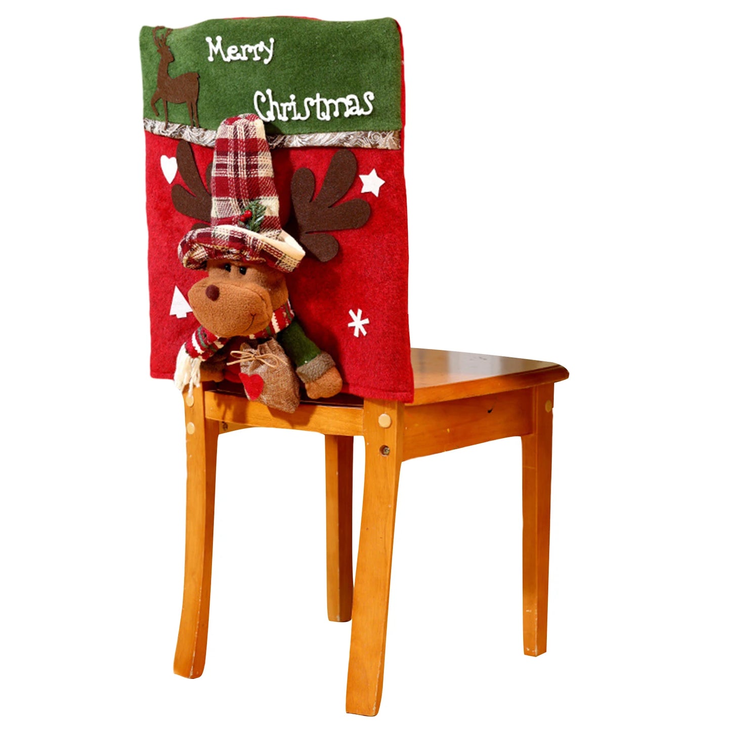 46x54cm Christmas Chair Cover Santa Snowman Elk Slipcover