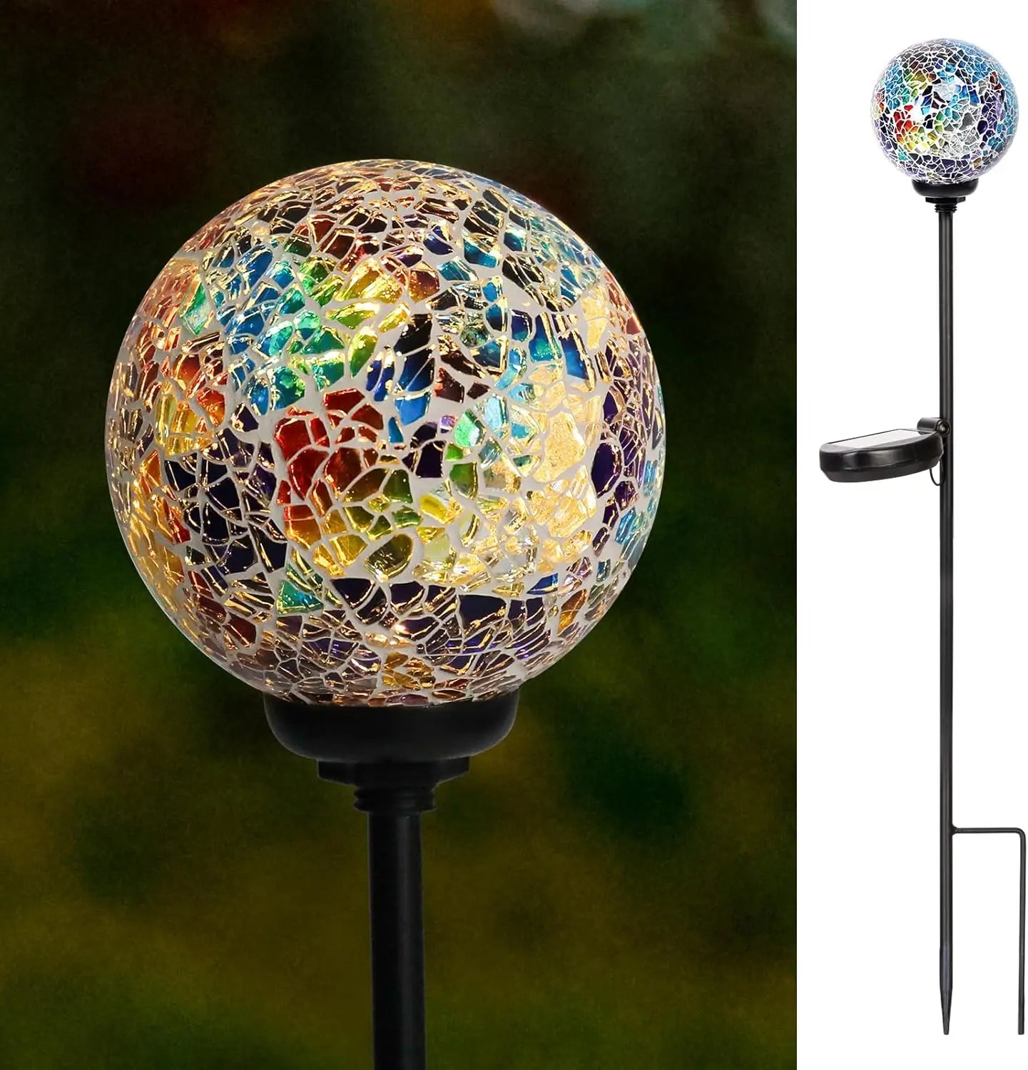 Solar Garden Lights Mosaic LED Stake Lights Waterproof Outdoor Decor for Lawn Patio Yard 1 Pack