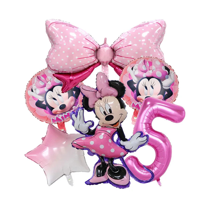 Minnie Mouse Birthday Party Decoration Girls Disposable Tableware Balloon Cups Plates Tablecloth Baby Shower Party Supplies