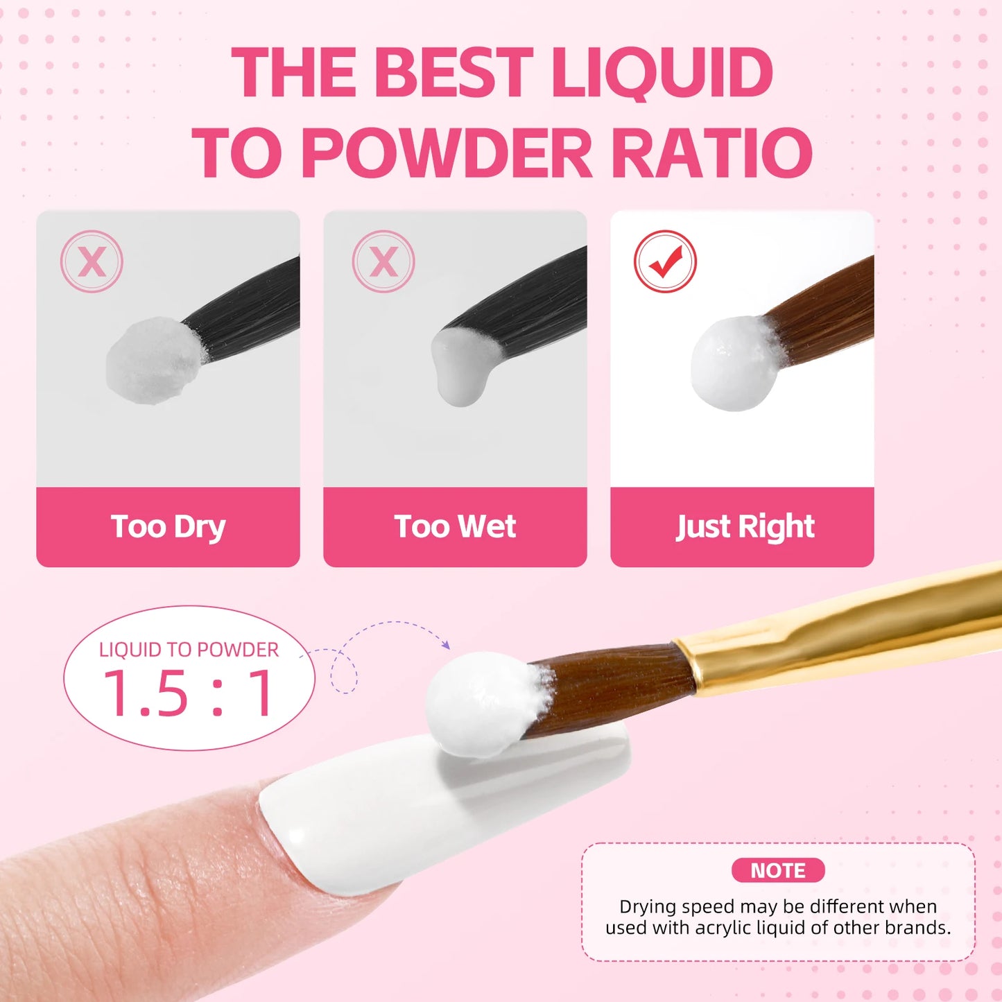 Coscelia Manicure Kits with 30ML Acrylic Liquid 15ML Clear UV Gel Base Top Coat and Nail Lamp Nail Drill Machine for Women