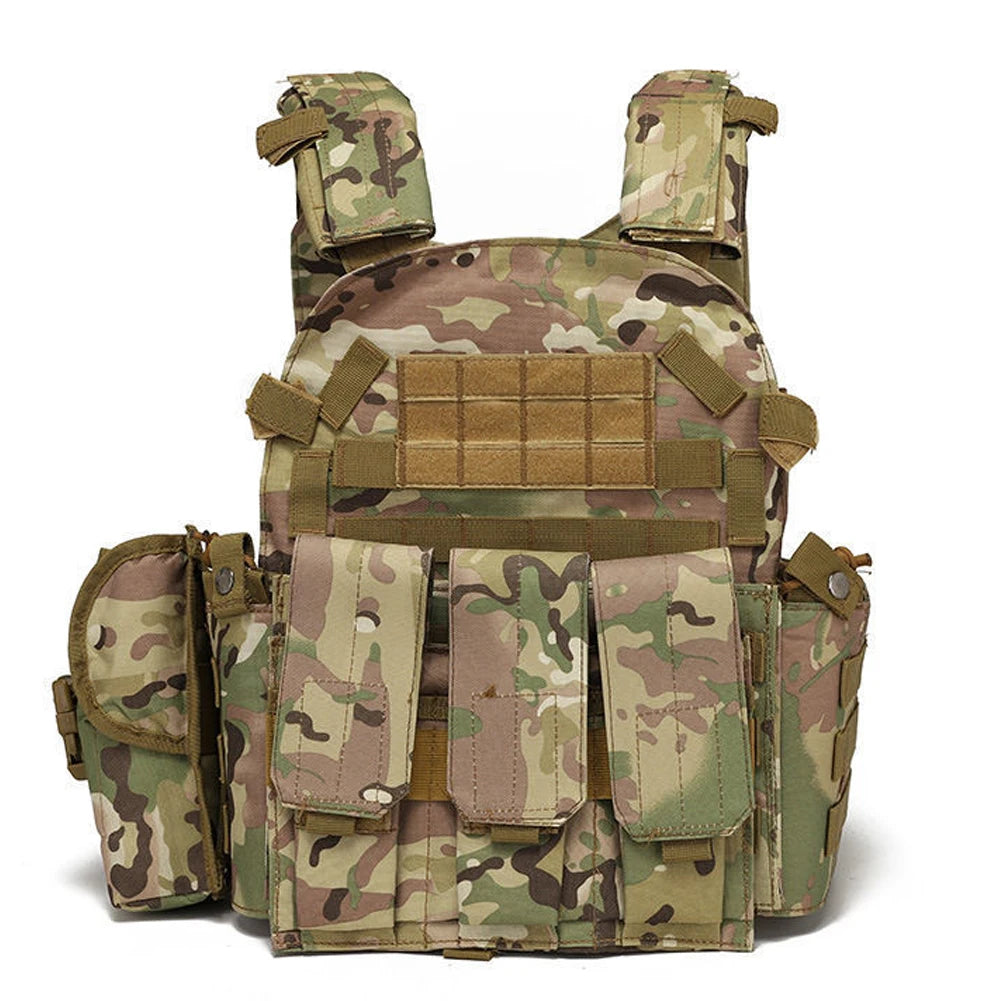 Nylon Tactical Vest Body Armor Hunting Carrier Airsoft Accessories CS Combat MOLLE Camo Military Army Vest for Outdoor Use