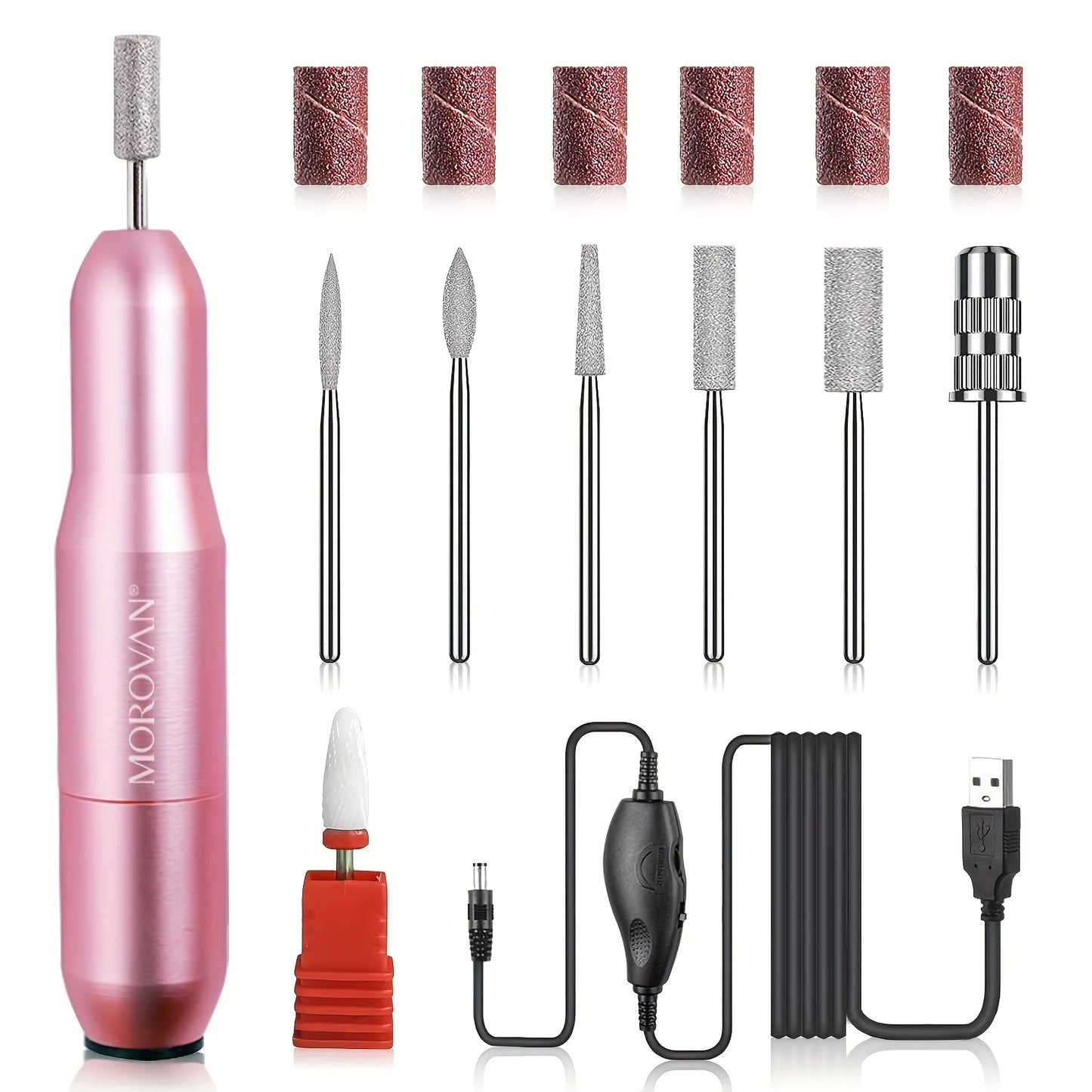 Morovan Electric Nail Drill Acrylic Gel Kit Portable