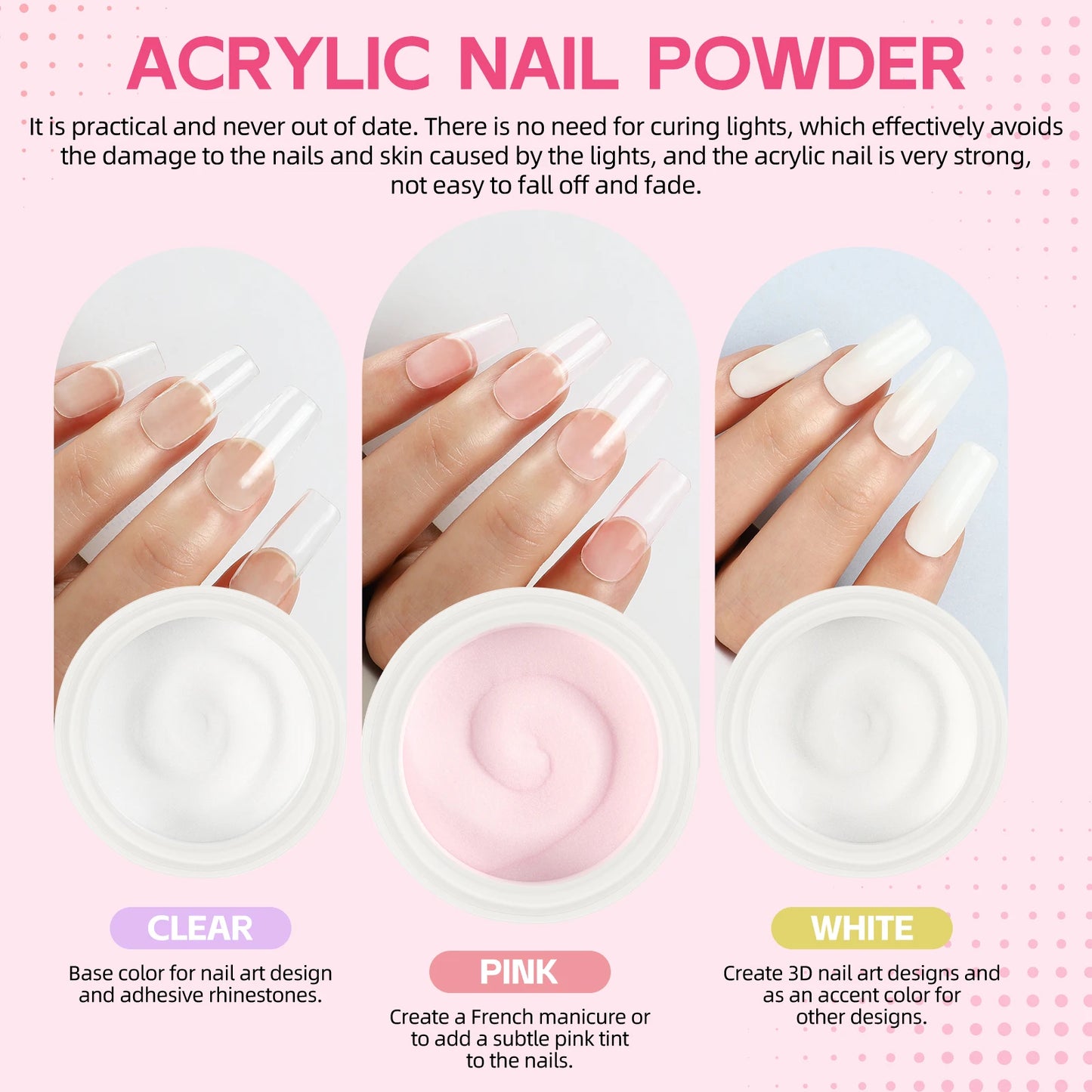 Coscelia Manicure Kits with 30ML Acrylic Liquid 15ML Clear UV Gel Base Top Coat and Nail Lamp Nail Drill Machine for Women