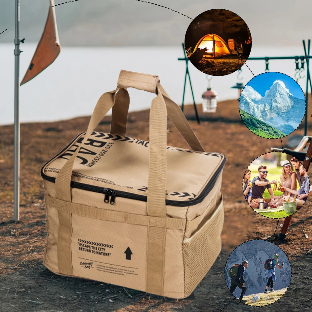 20 Liter Picnic Bag Cookware Storage Bag Portable Camping Storage Bag Large Capacity for Beach Picnic Road Trip Travel