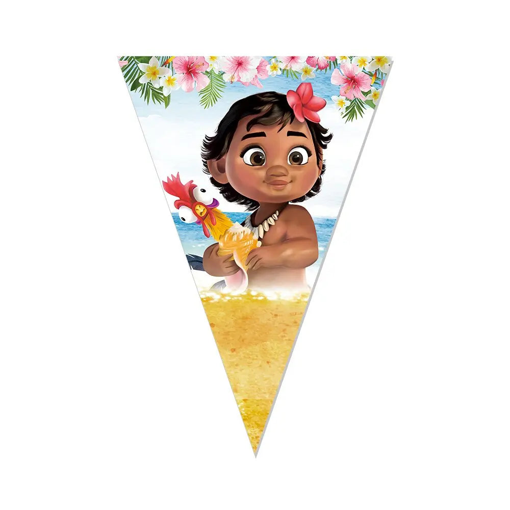 Disney Moana Theme Party Set Vaiana Oceania Birthday Decoration Plates Balloons Cake Toppers Girls Favor