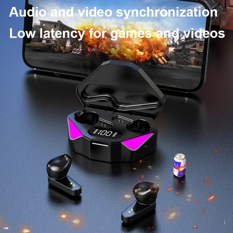 Bluetooth Earphones TWS Gaming Earbuds Wireless Headphones with Mic Bass Audio Sound 9D Stereo HiFi Headset for Xiaomi Lenovo