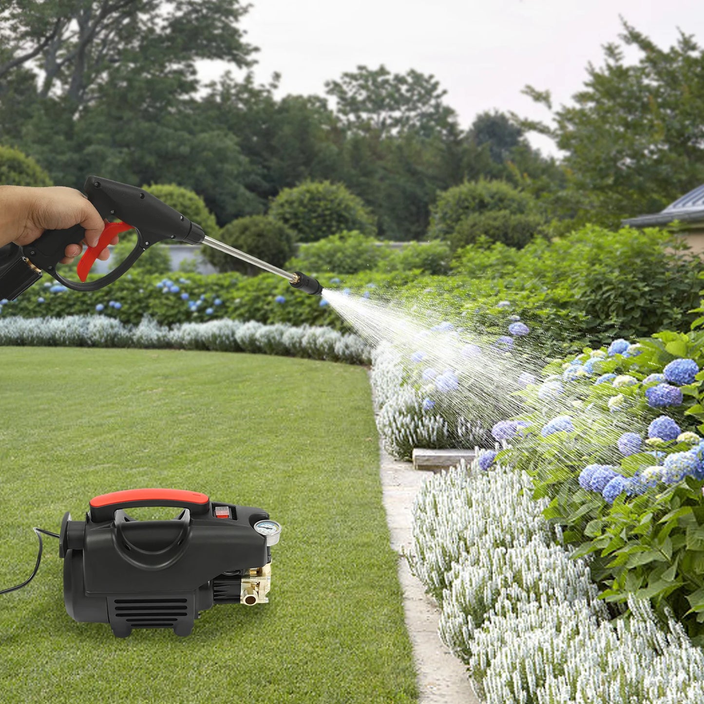 Electric High Pressure Washer with Accessories Brushless Aluminum Motor Cleaner for Car Patio and Garden