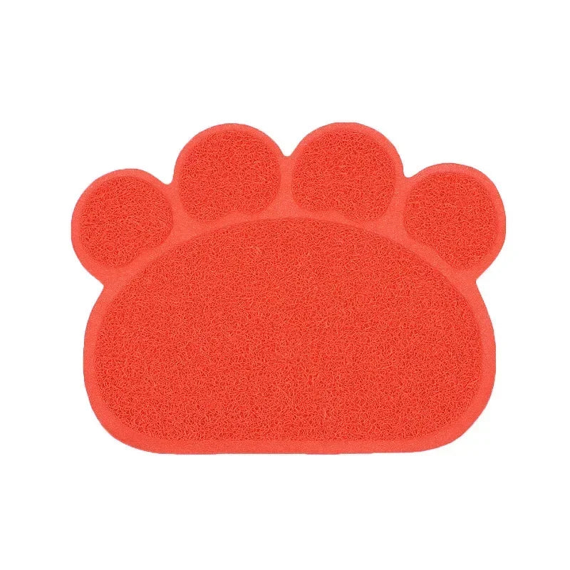 PVC Pet Mat Non Slip Claw Shaped Cat Litter Rub Feet Dog Puppies Feeding Mat Cute Dish Bowl Food Placement