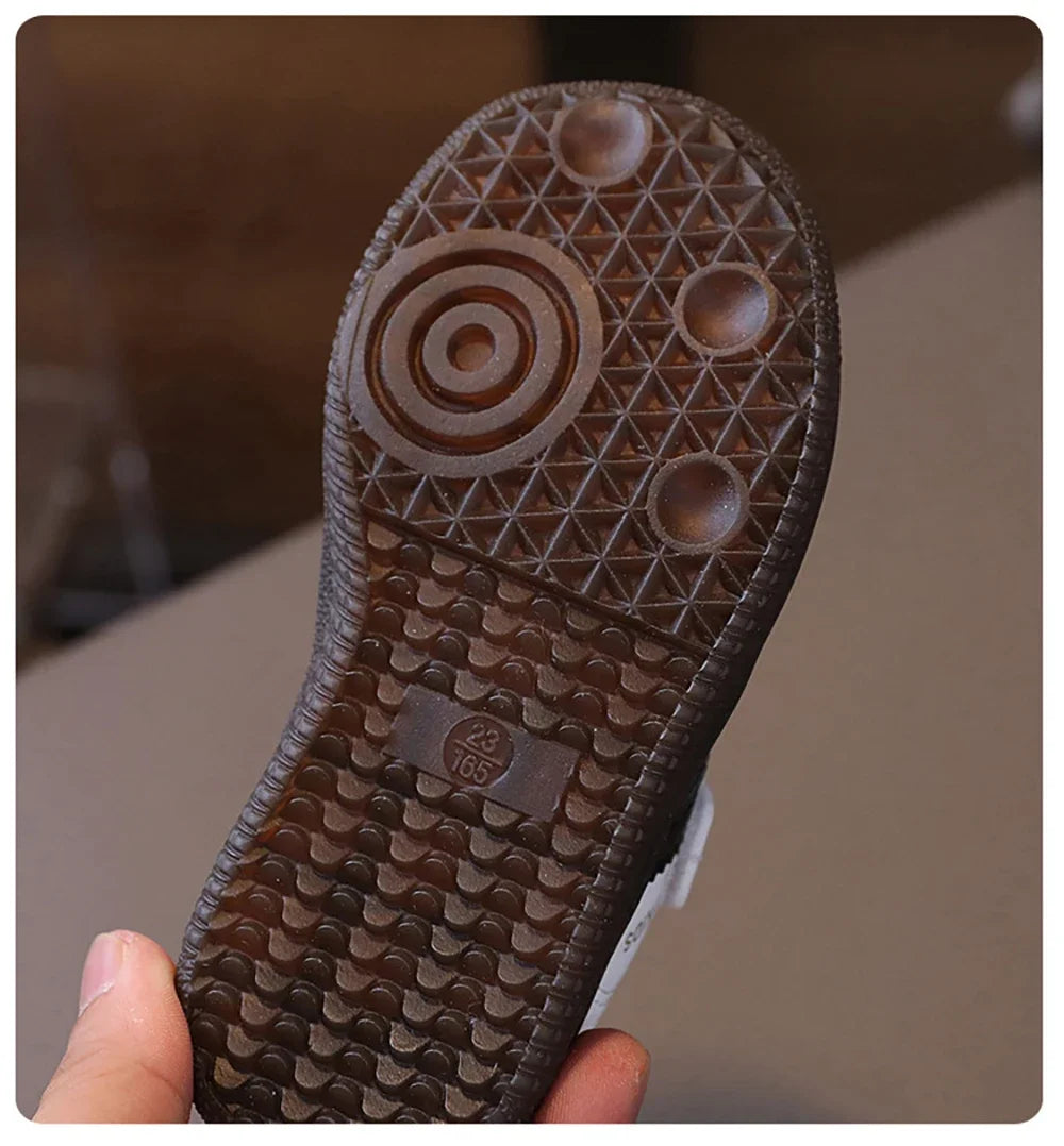 Spring Sport Shoes For Children PU Leather Ergonomics Kids Sneakers
