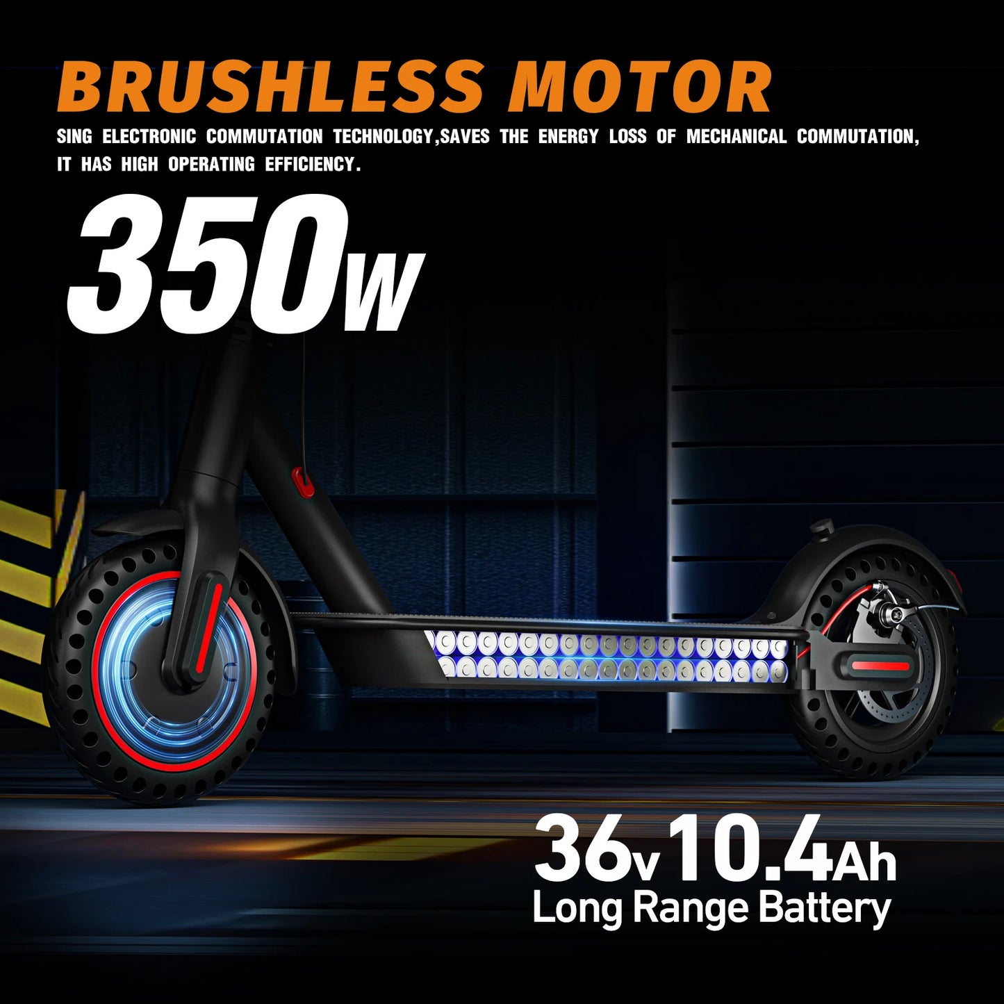 350W Foldable Electric Scooter for Adults Teens with Dual Brakes