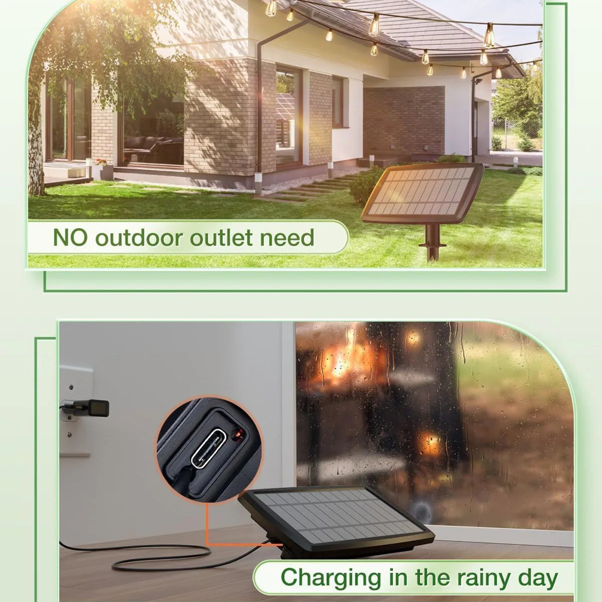 60/100FT Solar String Lights IP44 Waterproof 15 Plus 1/30 Plus 2 LED Shatterproof Bulbs 4 Light Modes for Camping Backyard Garden Holiday