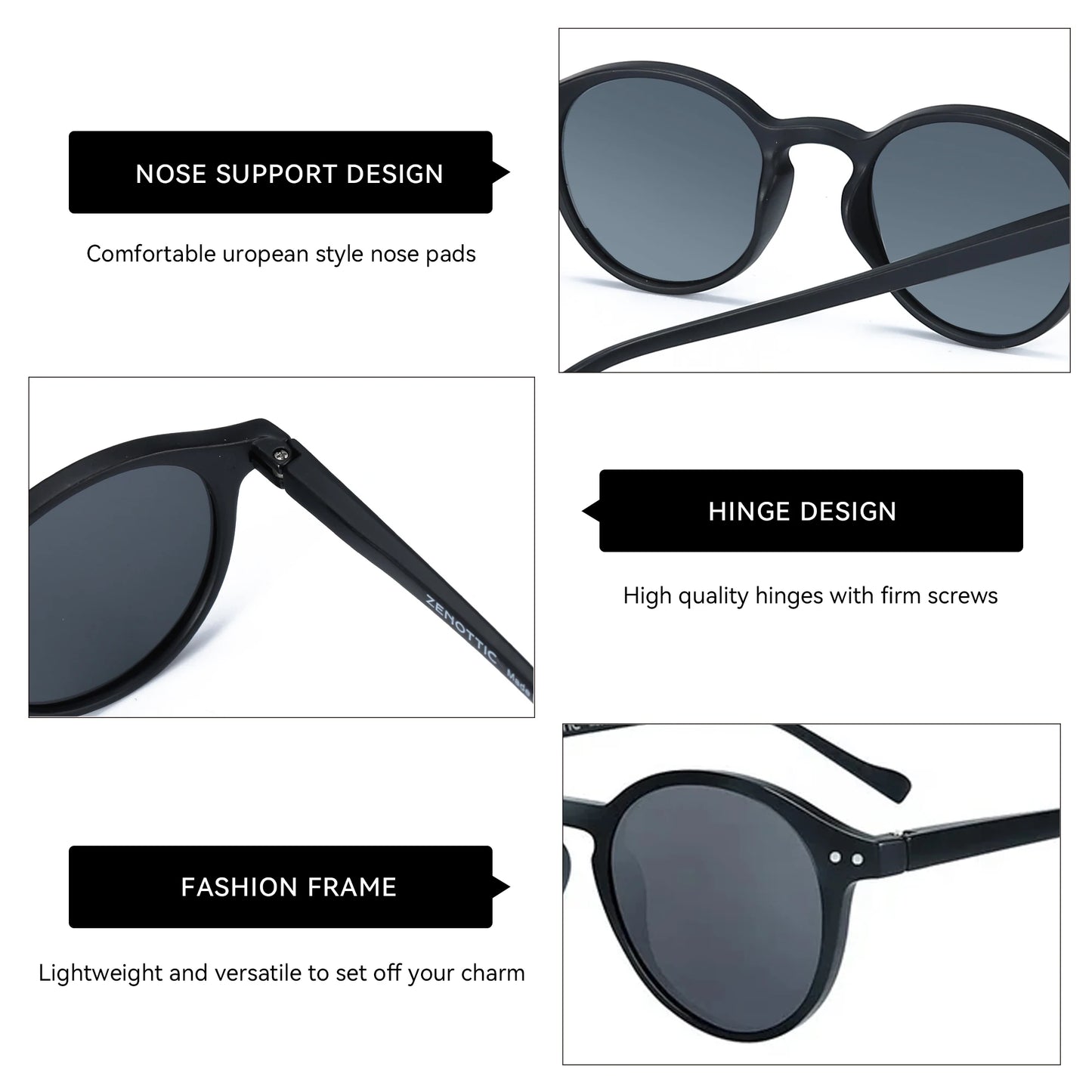 Zenottic Retro Circular Polarized Sunglasses S Size 2024 2025 for Men Women Vintage Small Round UV400 Goggles Shades