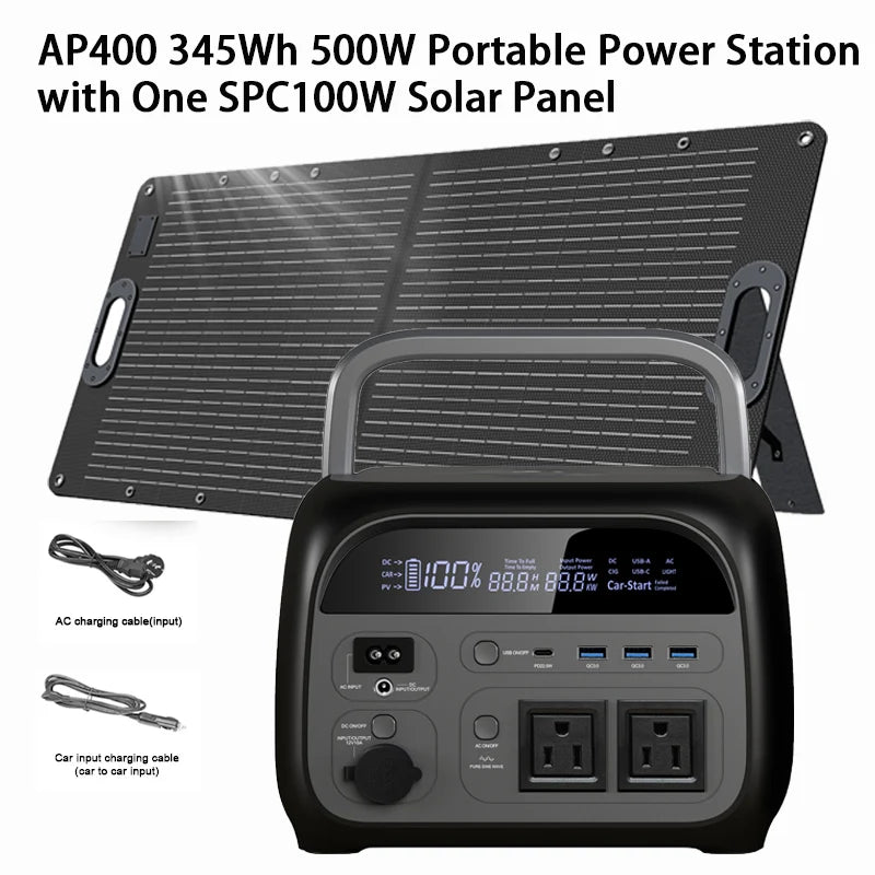 Ctolity 2400W Portable Power Station with 200W Solar Panel Option Solar Generator for Camping and Emergency UPS Function