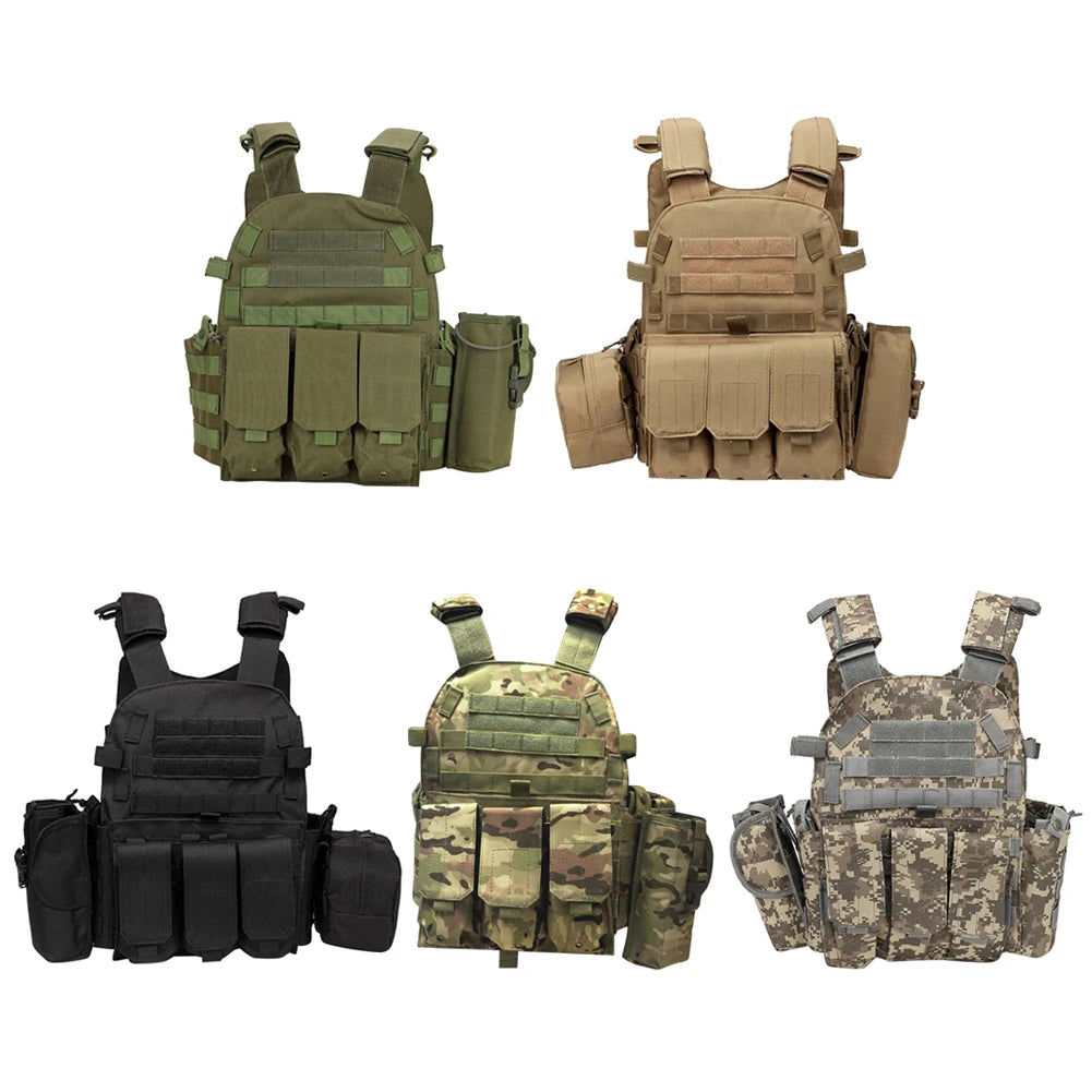 Nylon Tactical Vest Body Armor Hunting Carrier Airsoft Accessories CS Combat MOLLE Camo Military Army Vest for Outdoor Use