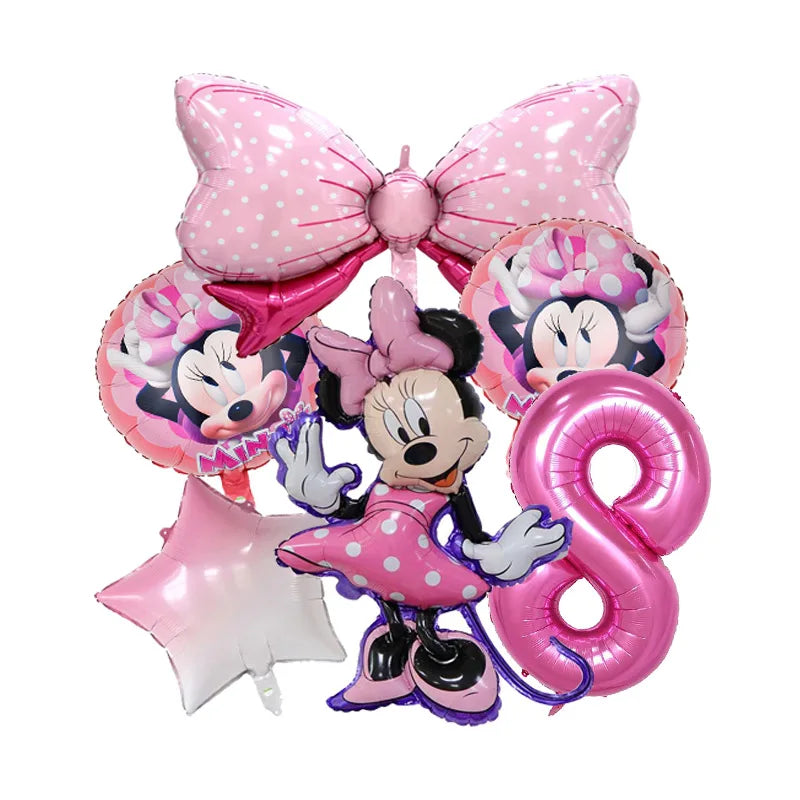 Minnie Mouse Birthday Party Decoration Girls Disposable Tableware Balloon Cups Plates Tablecloth Baby Shower Party Supplies