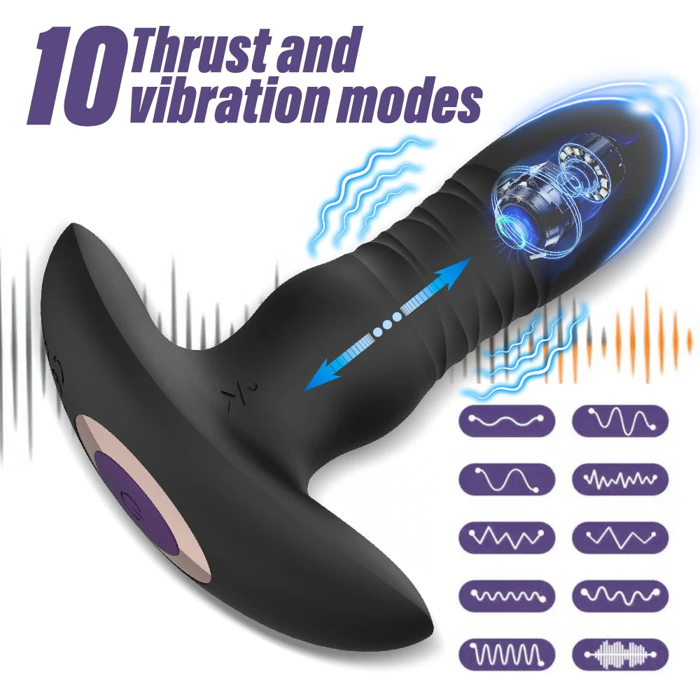Telescopic Vibrating Anal Butt Plug With App Remote