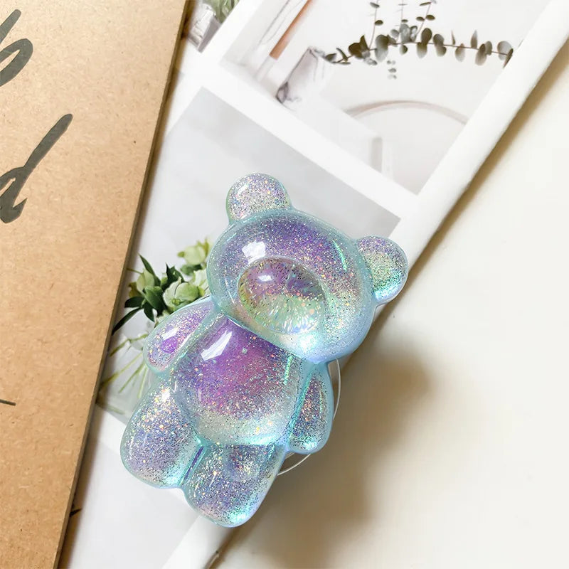 Korea Glitter Bear Cell Phone Holder Grip Tok Bracket