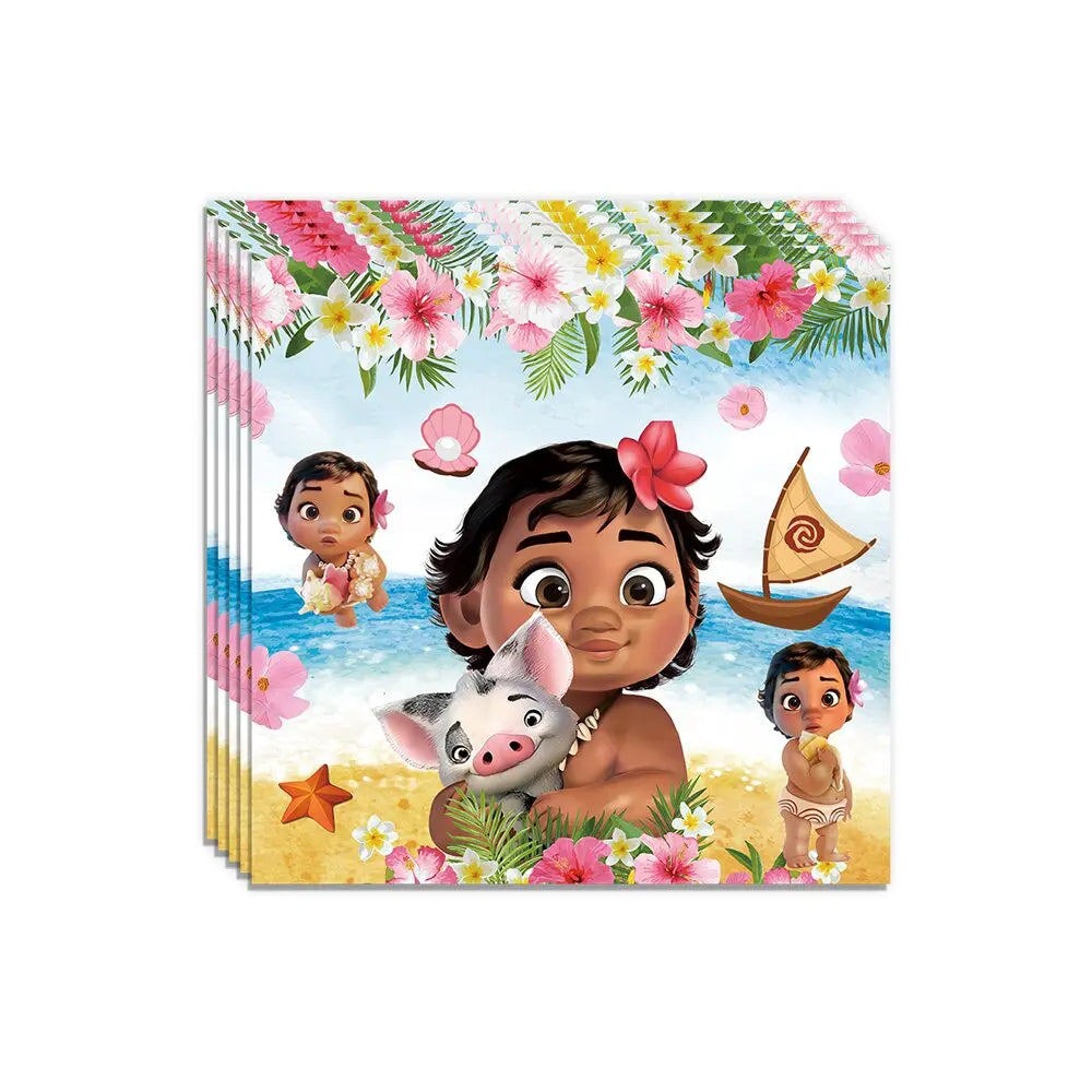 Disney Moana Theme Party Set Vaiana Oceania Birthday Decoration Plates Balloons Cake Toppers Girls Favor