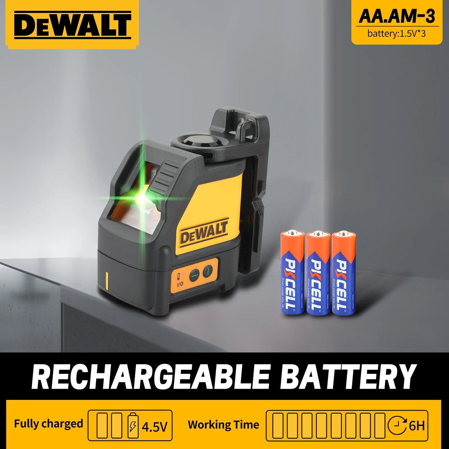 DeWalt DW088CG High Precision Laser Level for Construction and DIY Cross Line Horizontal and Vertical