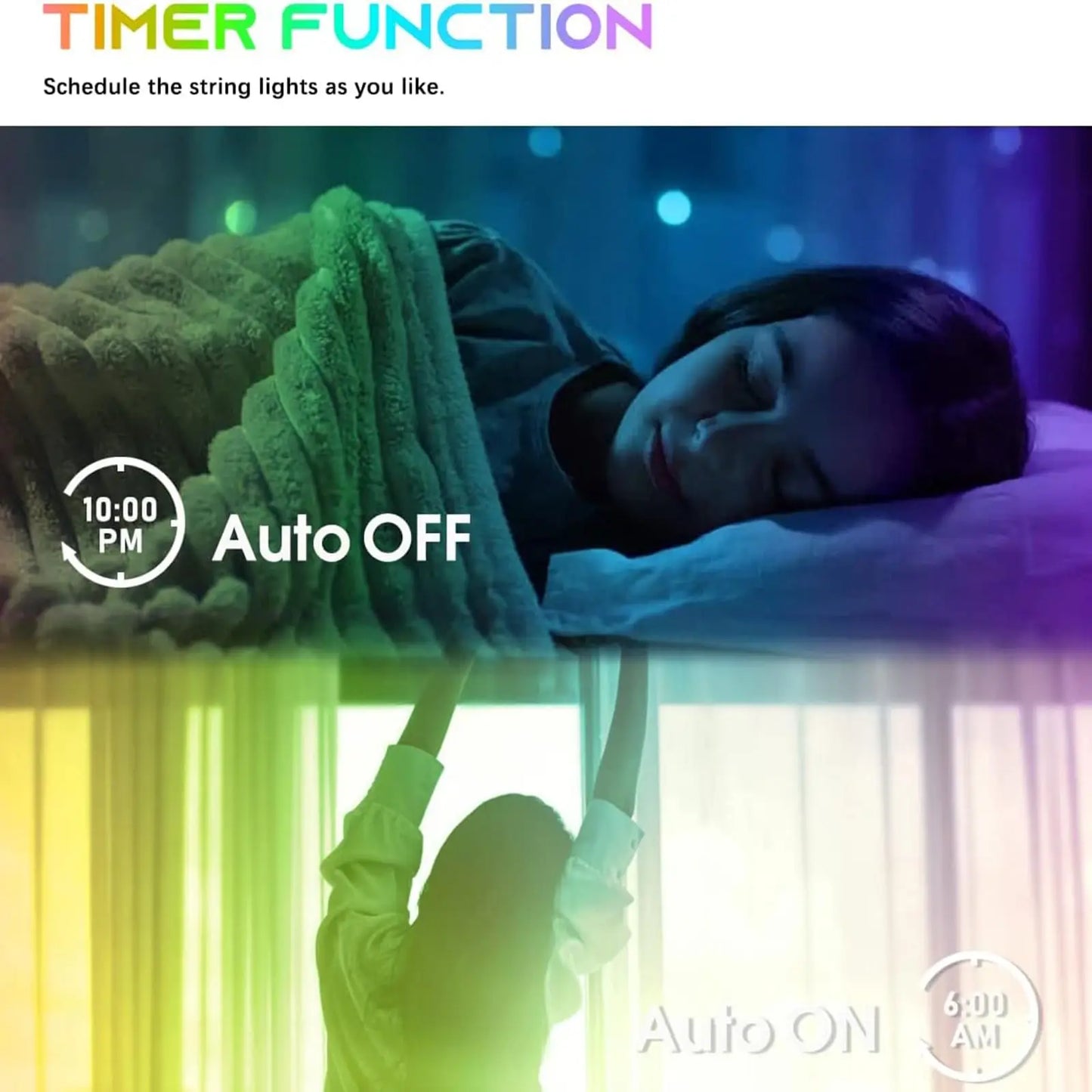 USB LED Smart Curtain Lights Bluetooth RGB Fairy Lights