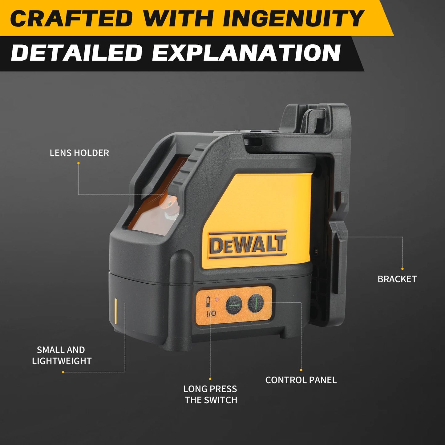 DeWalt DW088CG High Precision Laser Level for Construction and DIY Cross Line Horizontal and Vertical